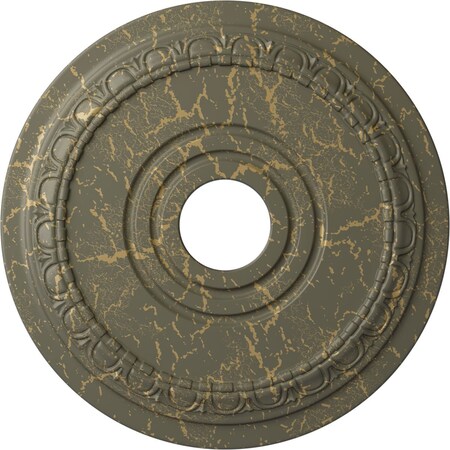 Ekena Millwork Munich Ceiling Medallion (Canopies up to 5 5/8"), 17 1/2"OD x 3 5/8"ID x 1"P, Witch Hazel Crackle CM17MUWHC